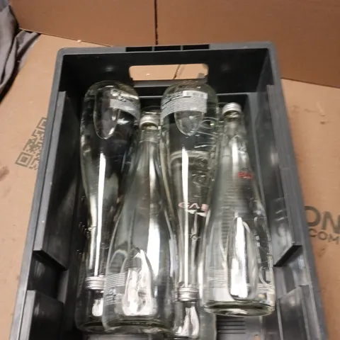 8X GLASS BOTTLES OF EVIAN WATER 75CL
