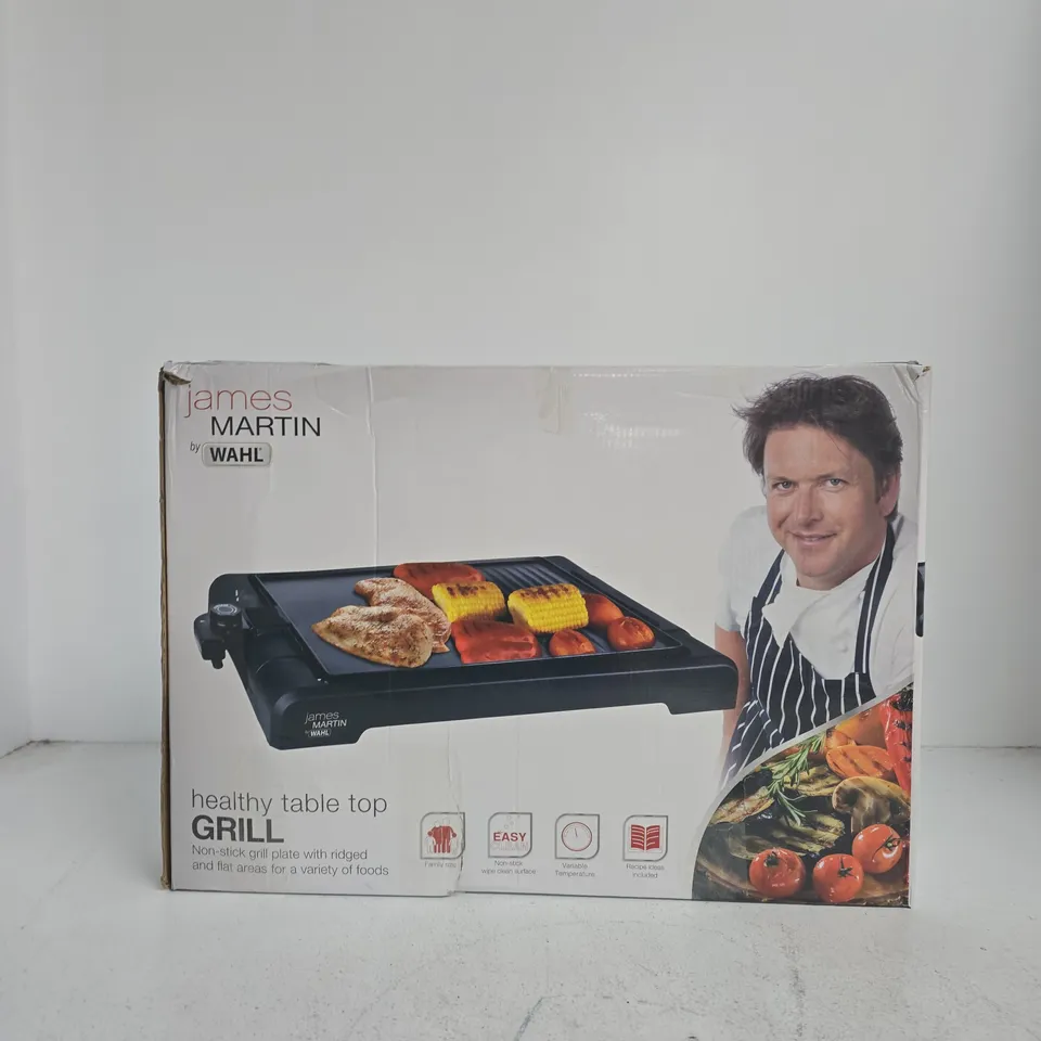 JAMES MARTIN BY WAHL HEALTHY TABLE TOP GRILL – BOXED