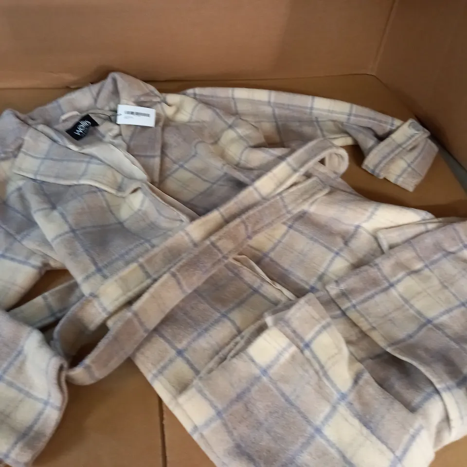 WALLIS CHECK WRAP LONGLINE COAT - 14