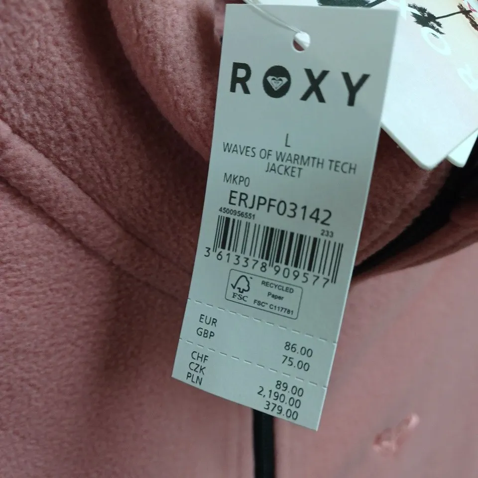 ROXY WAVES OF WARMTH TECH JACKET IN PINK - L