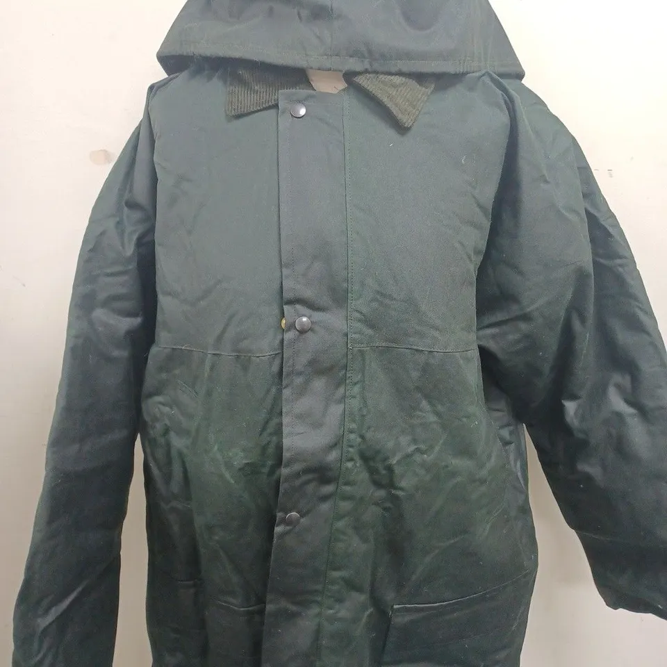 WAXBERRY DARK GREEN ZIP THROUGH COAT - XL