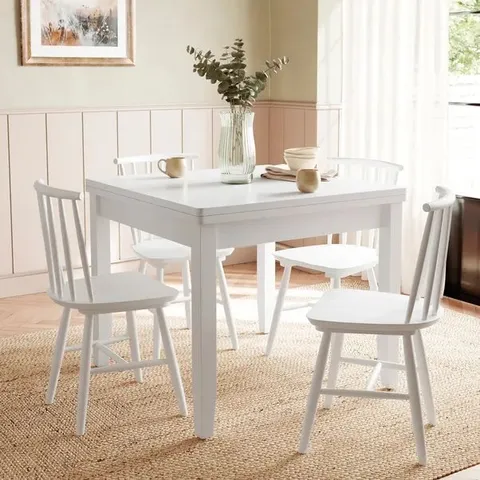 BOXED LYNTON 4-6 SEATER FLIP TOP DINING TABLE - WHITE (1 BOX)