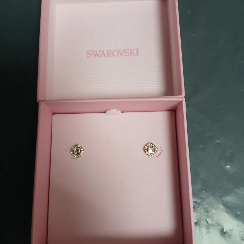 SWAROVSKI HALO STUD EARRINGS WITH CLEAR CRYSTALS – BOXED