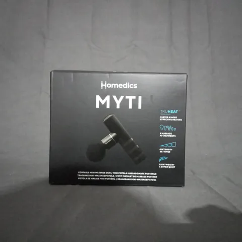 BOXED HOMEDICS MYTI PORTABLE MINI MASSAGE GUN