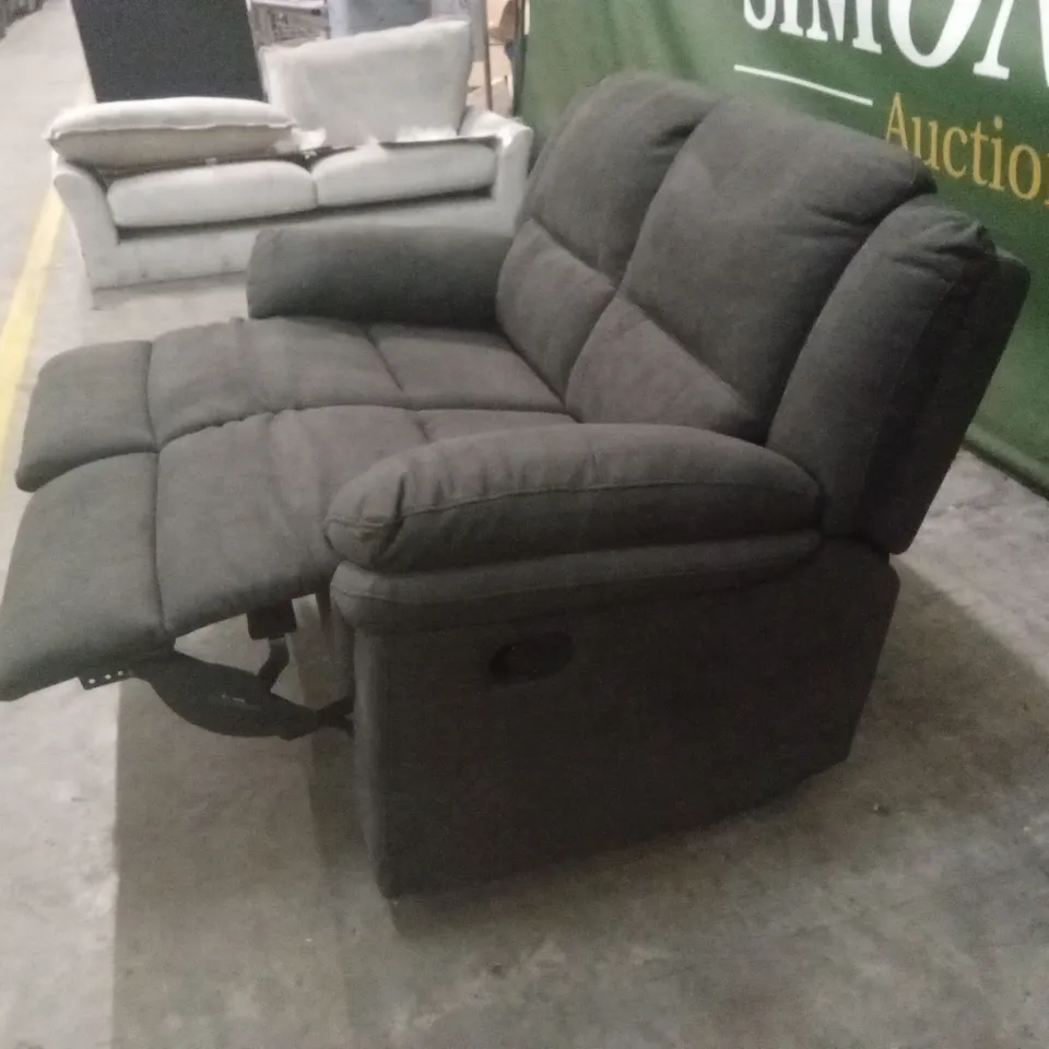 ALBION FABRIC 2 SEATER HIGH BACK MANUAL RECLINER SOFA - CHARCOAL RRP £579
