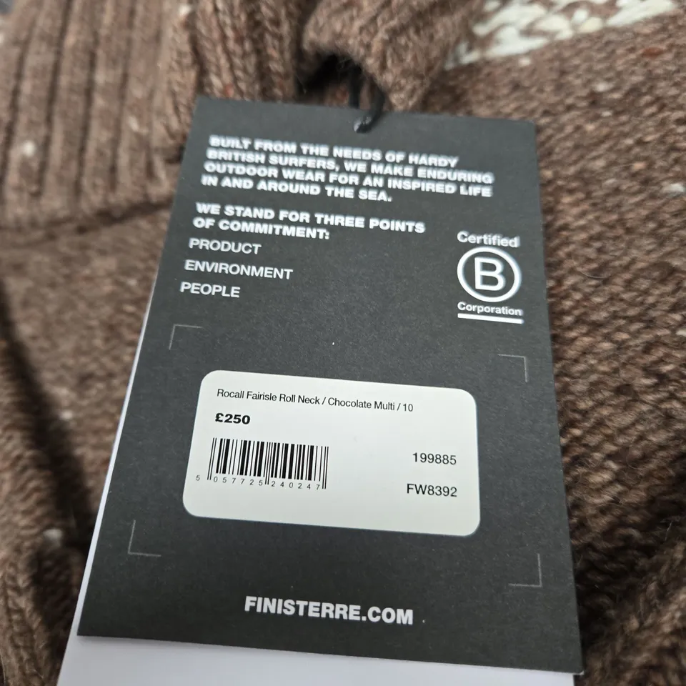 FINISTERRE ROCALL ROLL NECK - SIZE 10