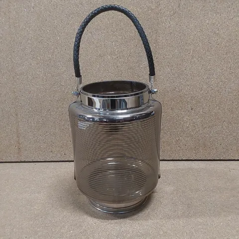 DESIGNER METAL AND GLASS LANTERN