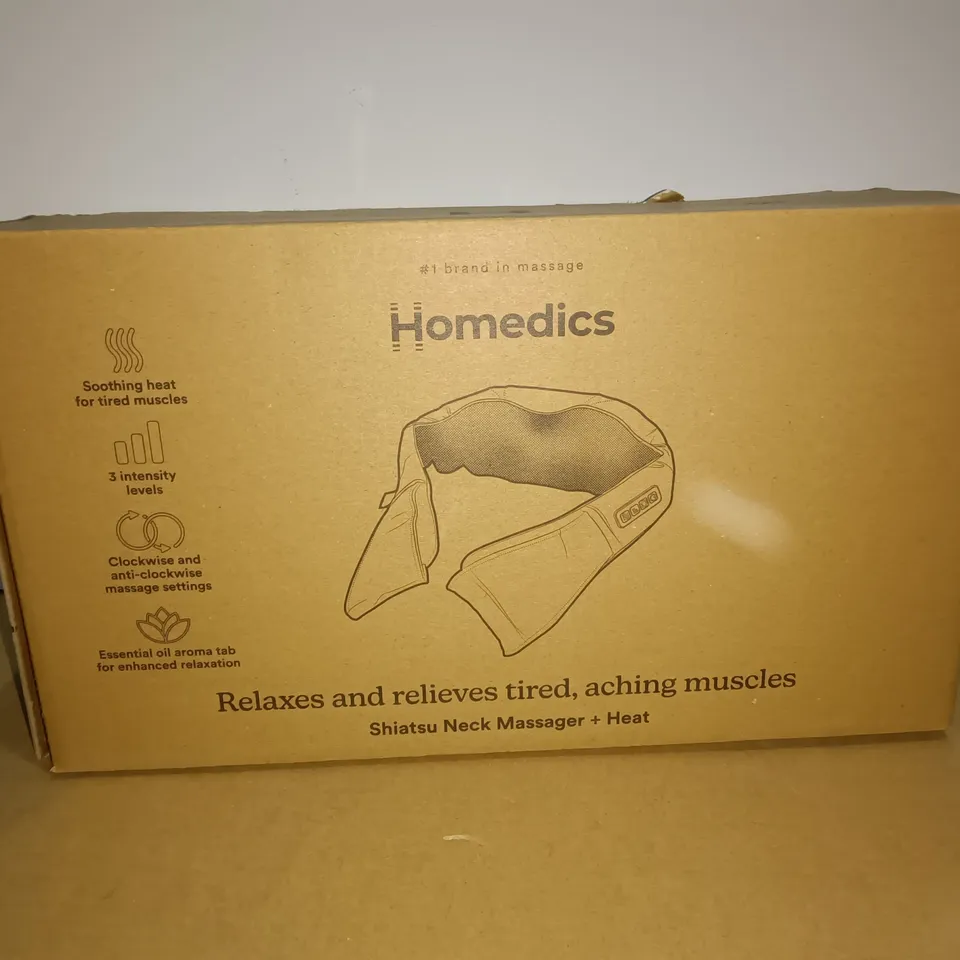 BOXED HOMEDICS SHIATSU BACK MASSAGER WITH HEAT 