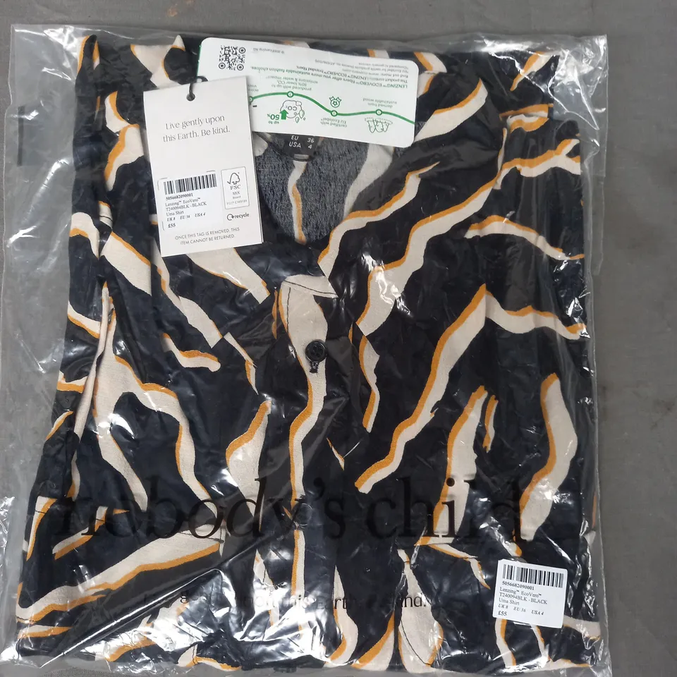 NOBODY'S CHILD SHIRT IN BLACK/CREAM/ORANGE SIZE 8