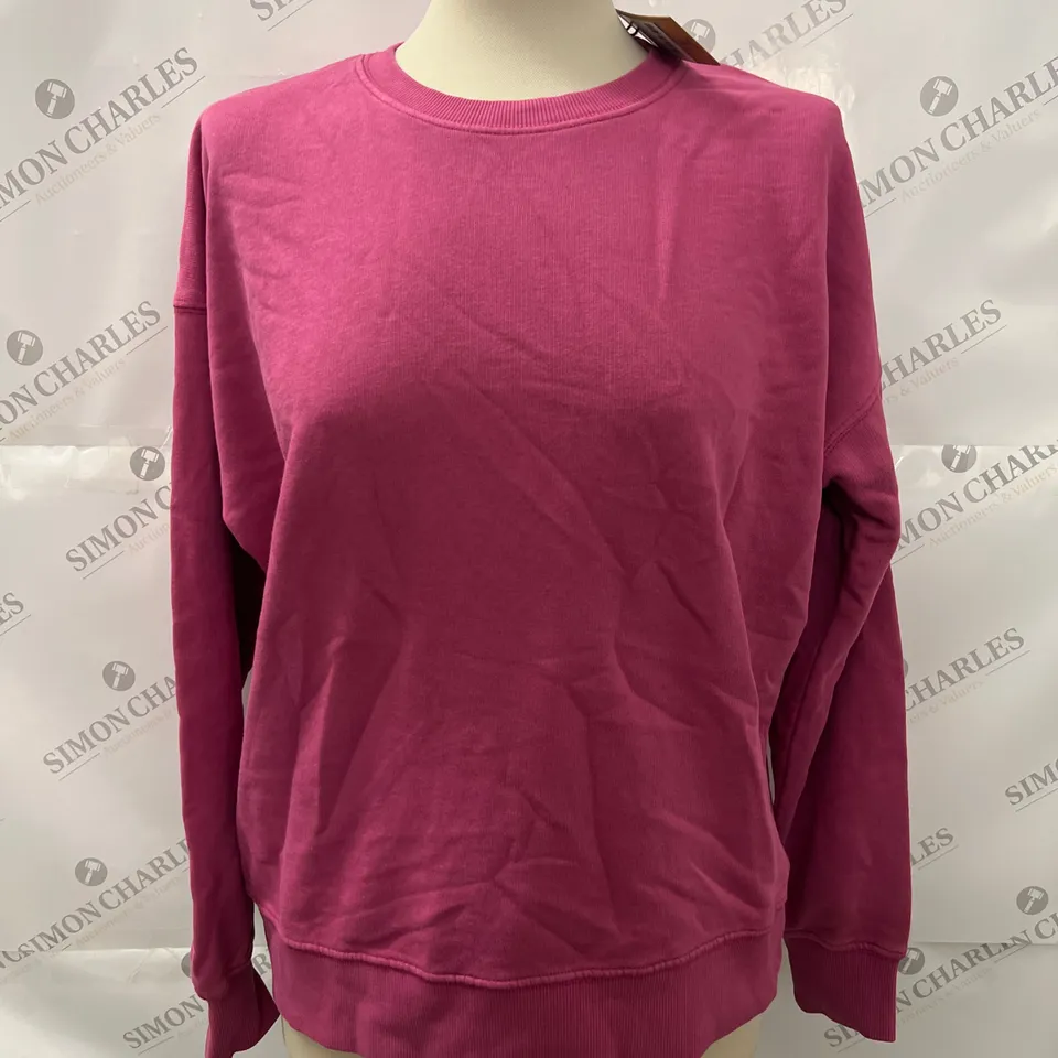 HUSH UK ROSEY RELAXED FIT SWEATSHIRT IN FUCHSIA PINK SIZE S