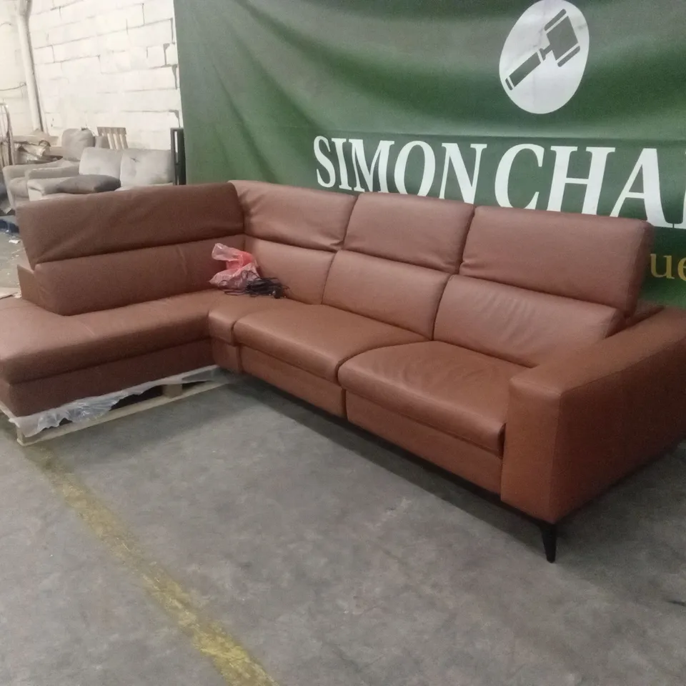 QUALITY DESIGNER ITALIAN MADE EDITH LEATHER ELECTRIC RECLINER CORNER SOFA