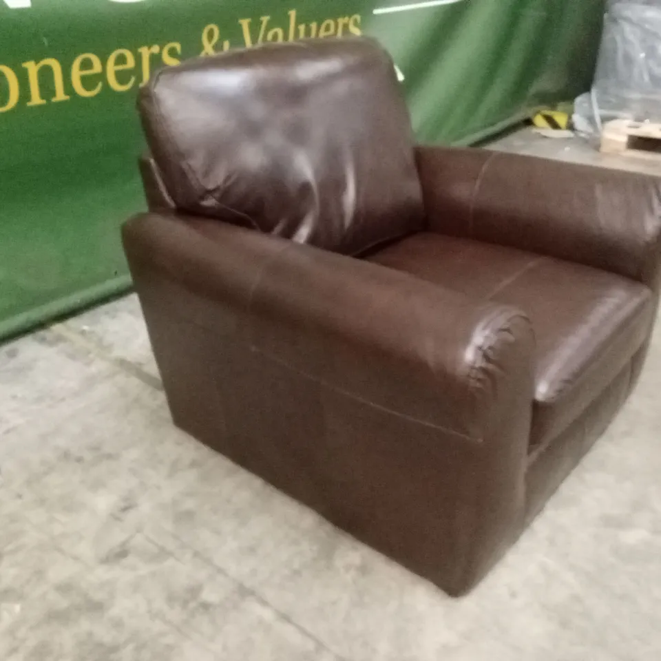 BAILEY LEATHER ARMCHAIR - CHOCOLATE RRP £699