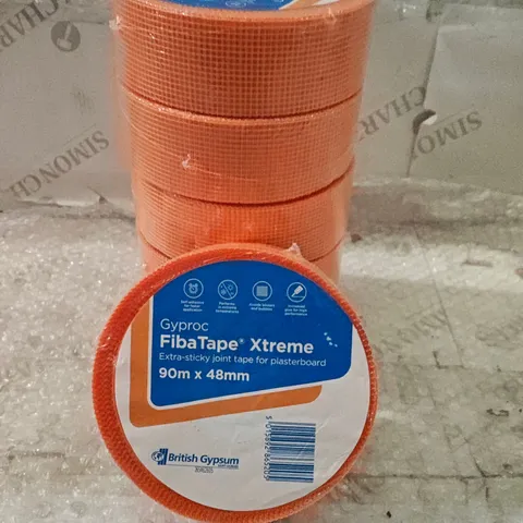 LOT OF 6 GYPROC FIBATAPE XTREME 90M X 48MM JOINT TAPE