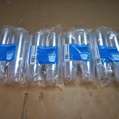 BOX OF 4 PACKS OF 50 CRYSTALINA SUPERIOR PLASTIC SHOOTER CUPS