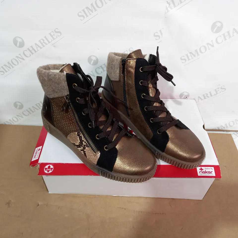 BOXED PAIR OF RIEKER HIGHTOPS - SIZE 39