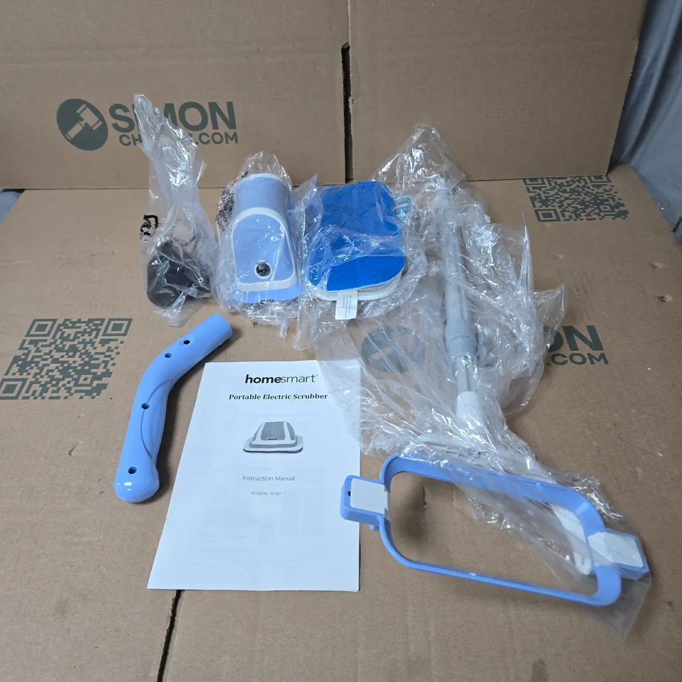 HOMESMART PORTABLE ELECTRIC SCRUBBER WITH INSTRUCTIONS. UNBOXED.