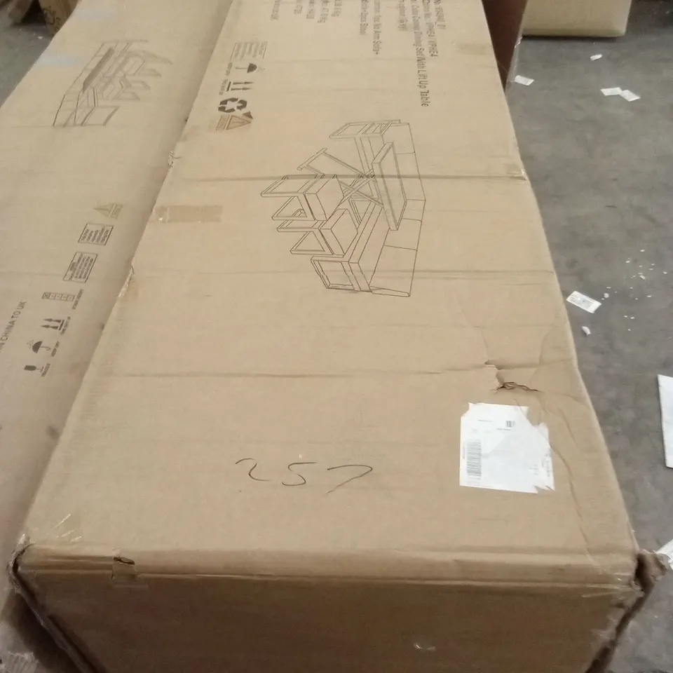BOXED CUBA CORNER OUTDOOR SOFA AND STOOLS // NO TABLE (1 BOX)