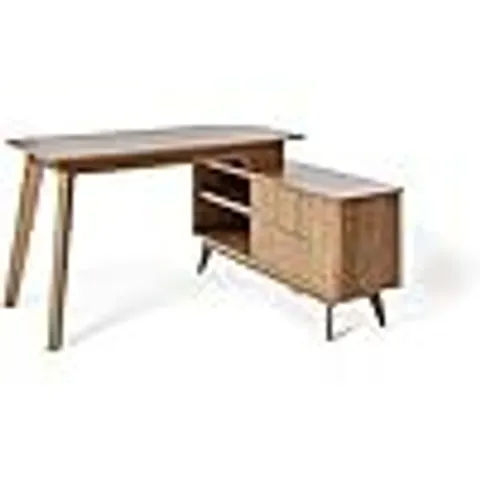 BOXED JAHNKE WAVE C 150 E MONTANA CORNER DESK OAK (2 BOXES)