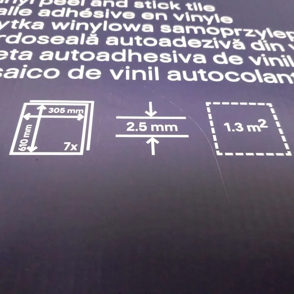 BOXED GOODHOME BOSSA NOVA VINYL PEEL AND STICK TILES WITH A TOTAL COVERAGE OF 1.3MSQ