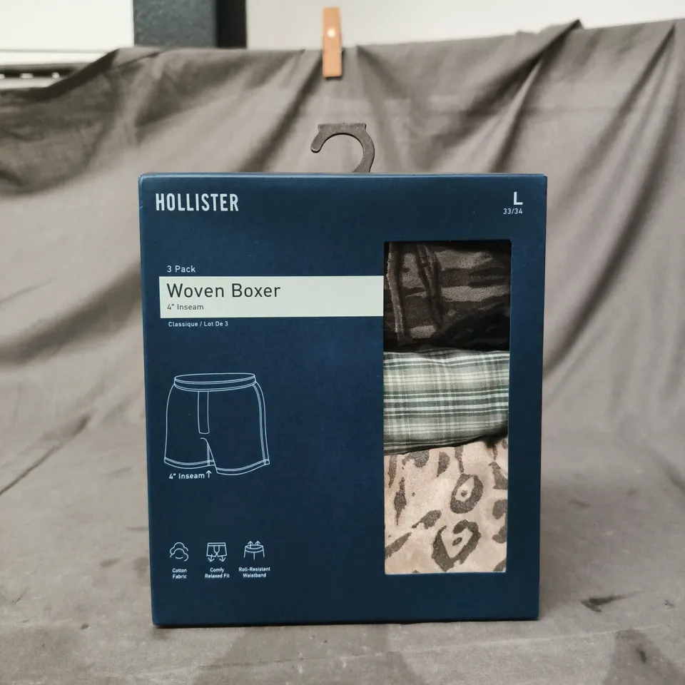 HOLLISTER WOVEN BOXER 3 PACK – SIZE L