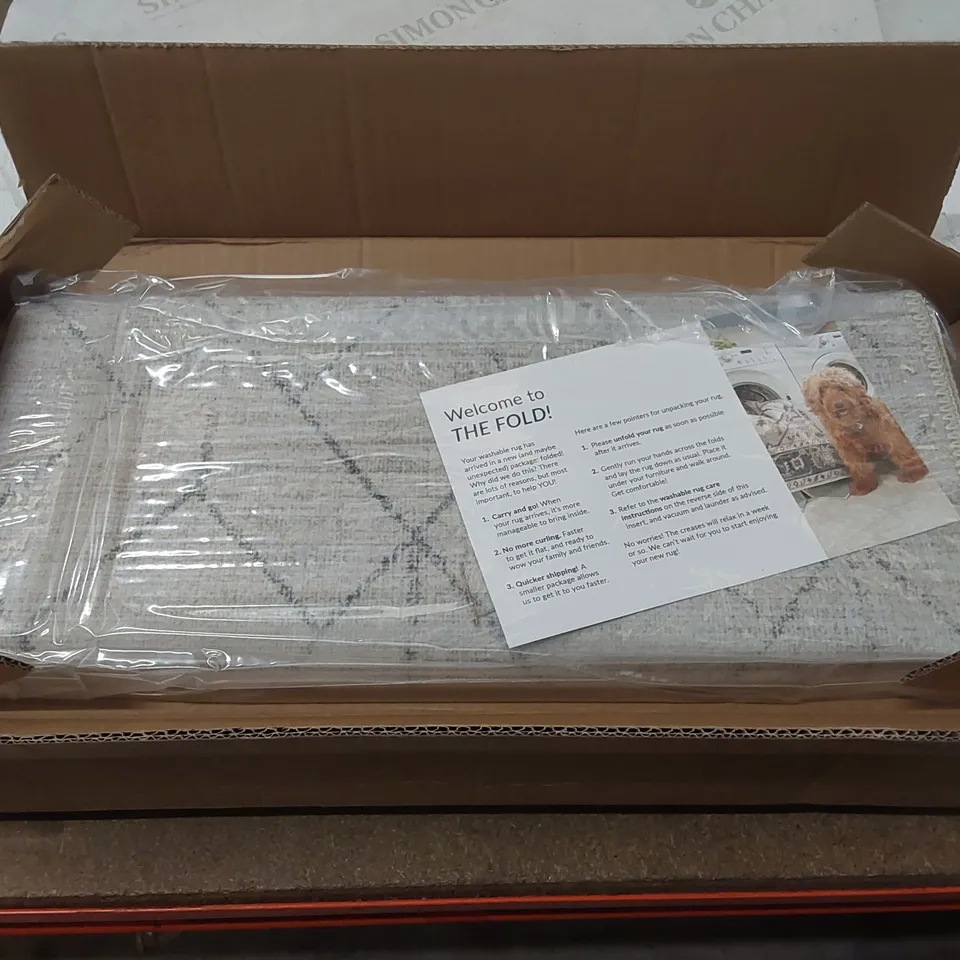 BOXED BLATT MACHINE WOMEN / POWER LOOMED LIGHT GREY RUG - 3 x 5'