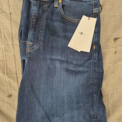 7 FOR ALL MANKIND MODERN DOJO HIGH RISE FLARES IN BLUE SIZE 30