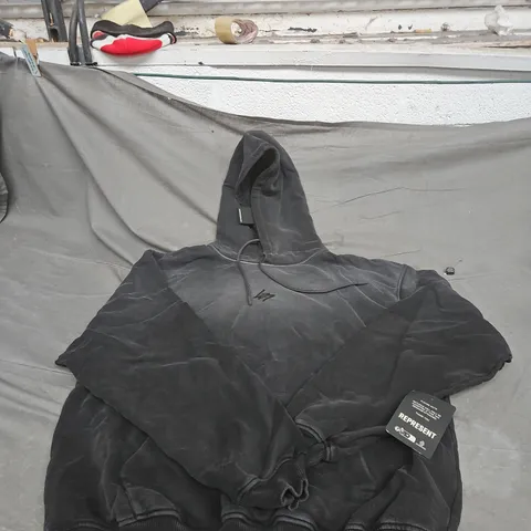 REPRESENT OVERSIZED HOODIE AGED BLACK MEDIUM WITH TAGS