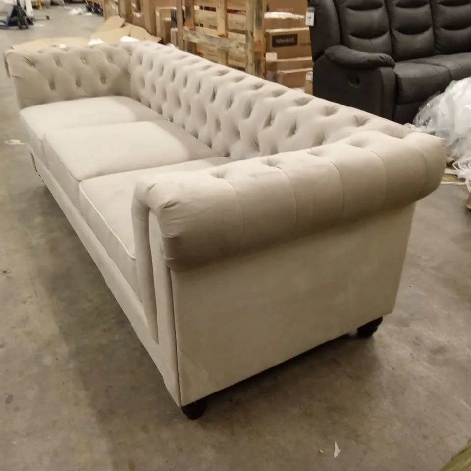 HAMPTON 3 SEATER CHESTERFIELD SOFA, CHAMPAGNE CLASSIC VELVET