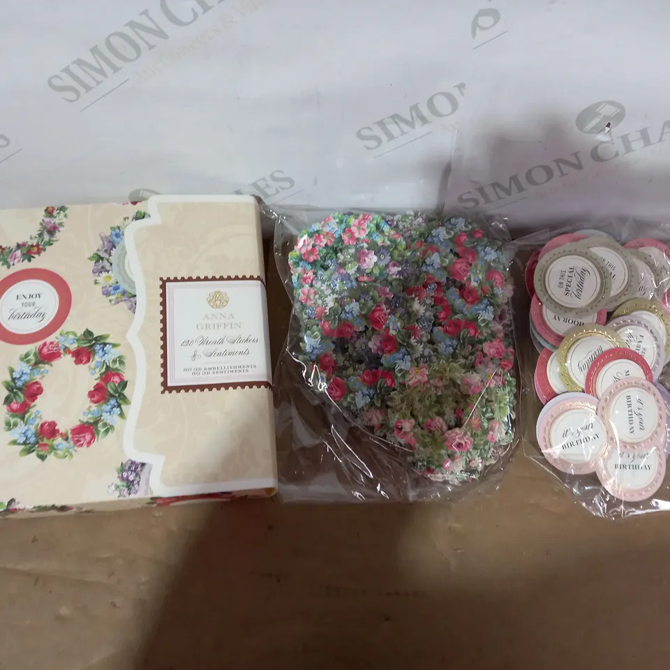 ANNA GRIFFIN WREATH STICKERS & SENTIMENTS 