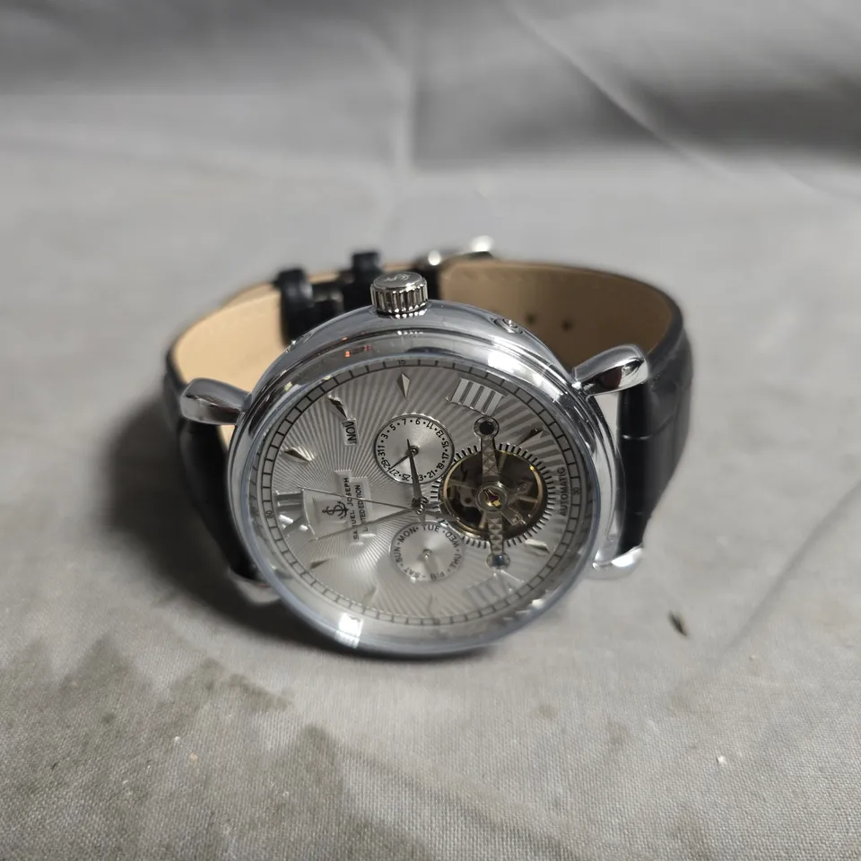 BOXED SAMUEL JOESPH AUTOMATIC LIMITED EDITION SILVER WATCH