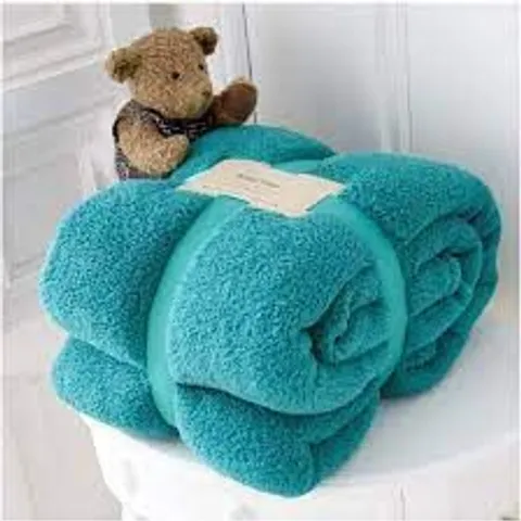 SUPER SOFT TURQUOISE WARM COSY TEDDY SOFA BED FLEECE