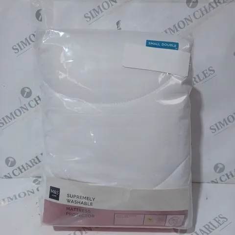 M&S SUPREMELY WASHABLE MATTRESS PROTECTOR - SMALL DOUBLE SIZE