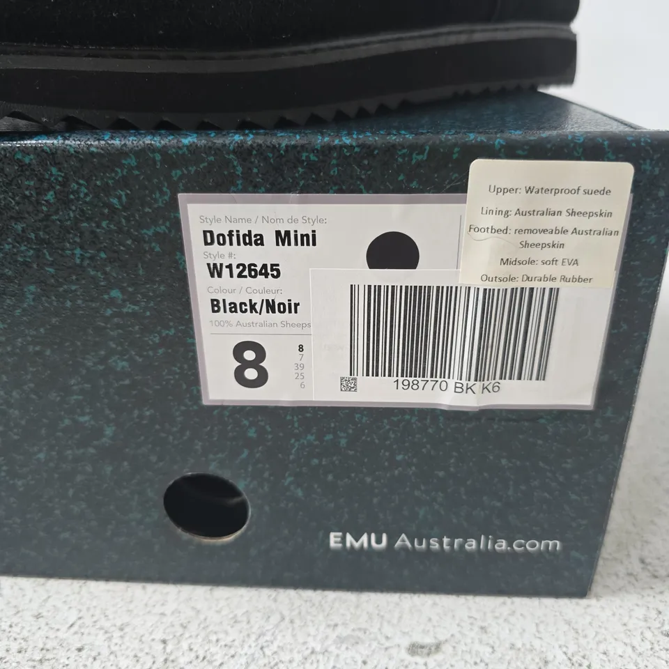 UK 6 EMU AUSTRALIA DOFIDA MINI BOOTS – BLACK