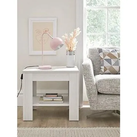 BOXED EVERYDAY PANAMA SIDE TABLE - WHITE OAK - COLLECTION ONLY