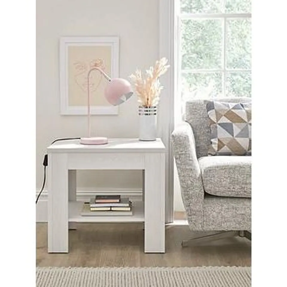 BOXED EVERYDAY PANAMA SIDE TABLE - WHITE OAK - COLLECTION ONLY RRP £59