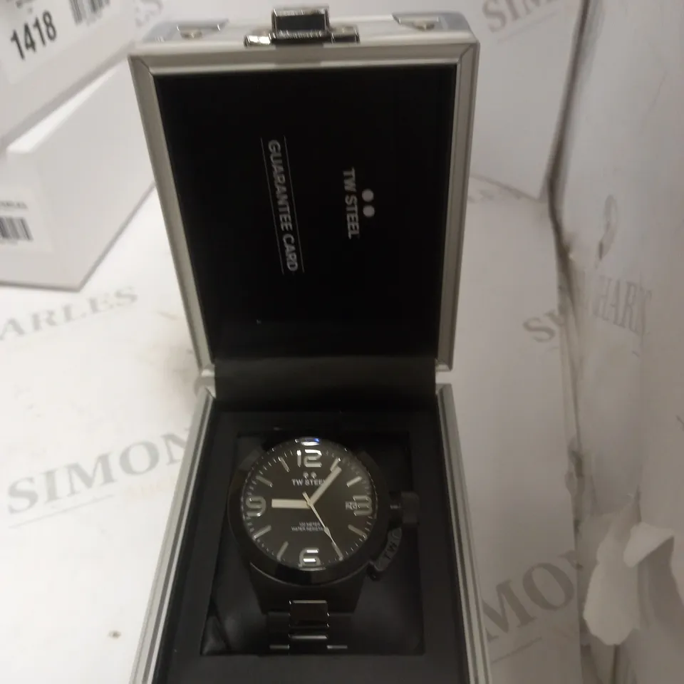 BLACK TW STEEL WATCH