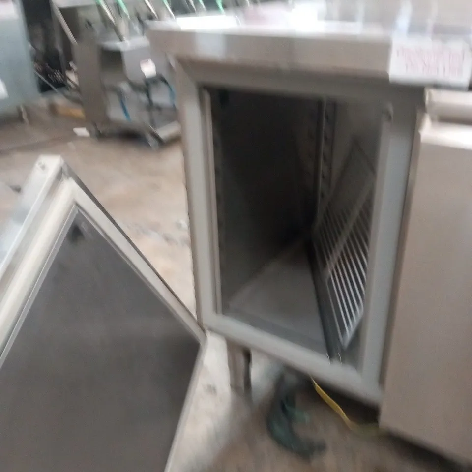 STAINLESS STEEL 3 DOOR FOOD PREPARATION UNIT WITH FOOD WASTE PULL OUT