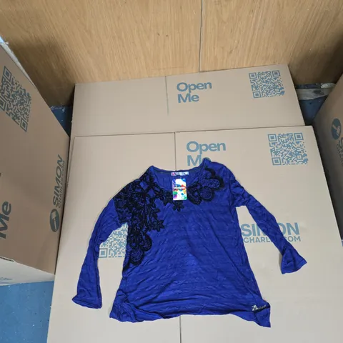 DESIGUAL WOMENβS BLUE FLORAL TOP β XL