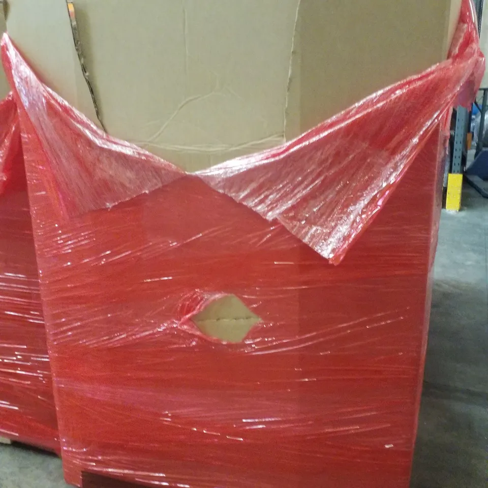 PALLET CONTAINING ASSORTED PRODUCTS INCLUDING SLIDING BARN DOOR HARDWARE, STEAM MOP CLEANER, WEED BARRIER FABRIC HYBRID CERAMIC FRYING PAN & FLEXI BLADE FLOOR SWEEPER