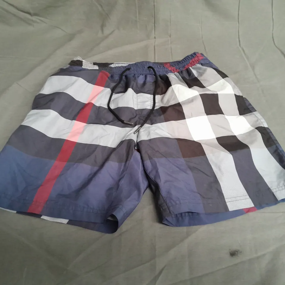 MENS BURBERRY CHEQUERED SWIMMING SHORTS - SIZE SMALL