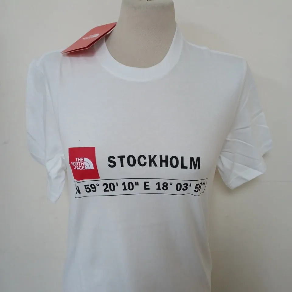 THE NORTH FACE STOCKHOLM T-SHIRT IN WHITE SIZE XS