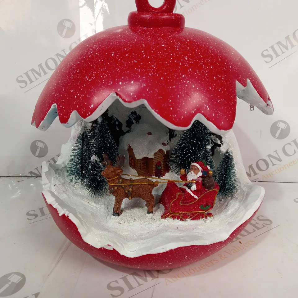 SANTAS EXPRESS PRE-LIT SPHERE WITH CHRISTMAS CHARACTER SCENE