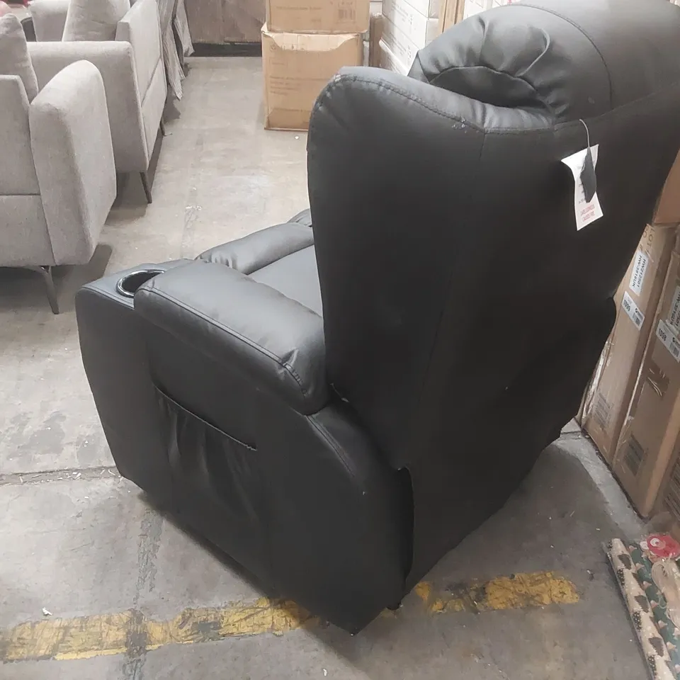 QUALITY DESIGNER FAUX LEATHER ELECTRIC RECLINING ARMCHAIR