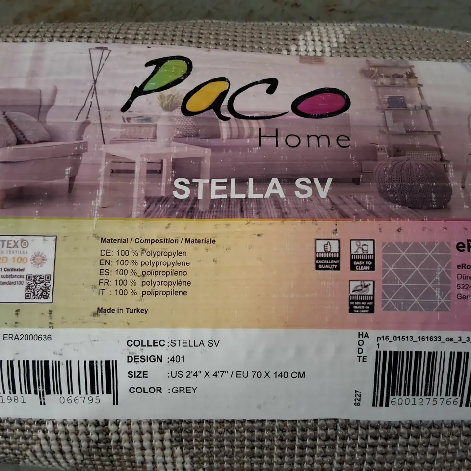 BRAND NEW PACO STELLA SV RUG IN GREY - 70X140CM