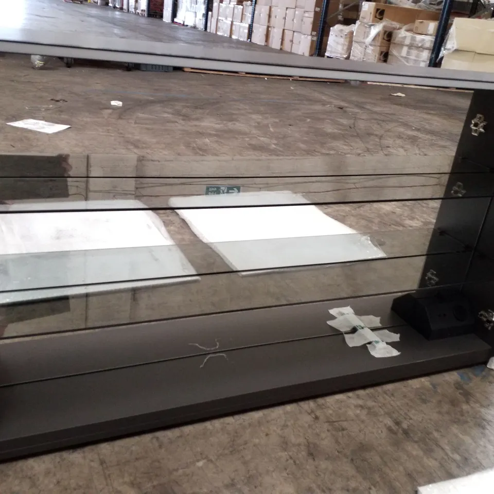BRAND NEW MIRRORED 3-TIER DOUBLE DOOR CABINET