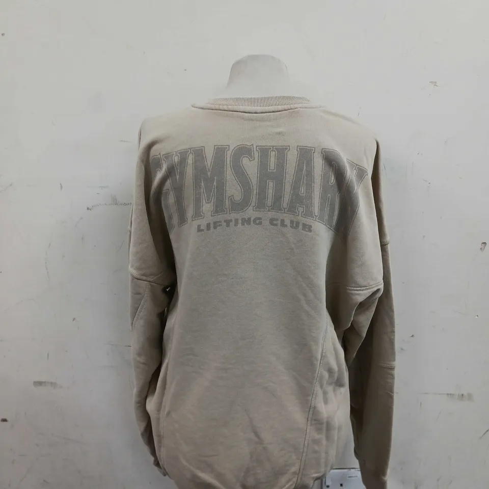 GYMSHARK HERITAGE WASHED CREW DESSET BEIGE ACID MEDIUM 