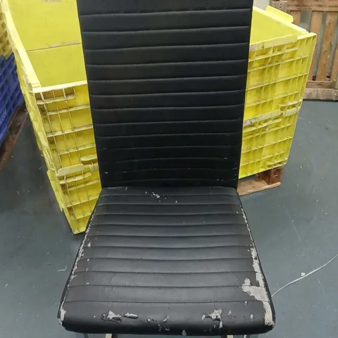 QUILTED DINING CHAIR - BLACK