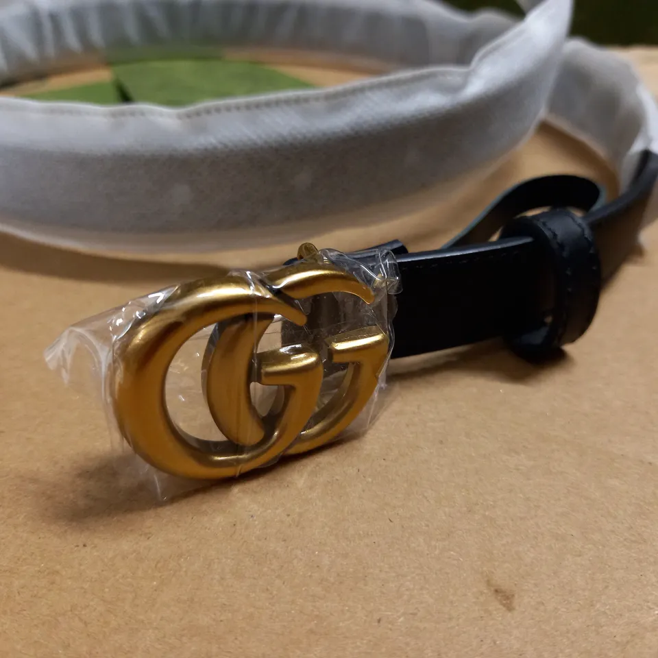 GUCCI BLACK LEATHER BELT
