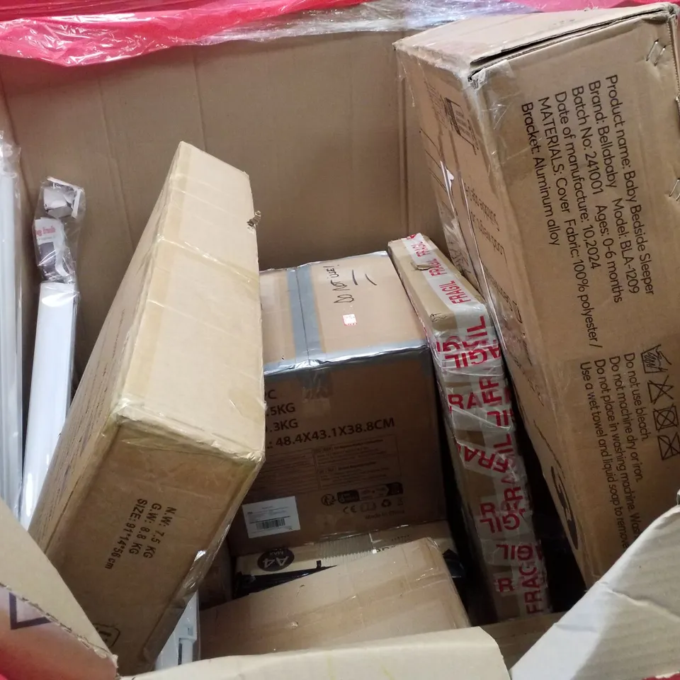 PALLET CONTAINING ASSORTED PRODUCTS INCLUDING BASSINET AND BEDSIDE SLEEPER, METAL SIDE TABLE, COMPUTER DESK & OFFICE CHAIR 