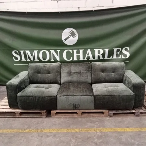 QUALITY DESIGNER ITALIAN MADE GRAVINA MAXI 3 SEATER FABRIC SOFA - GREEN